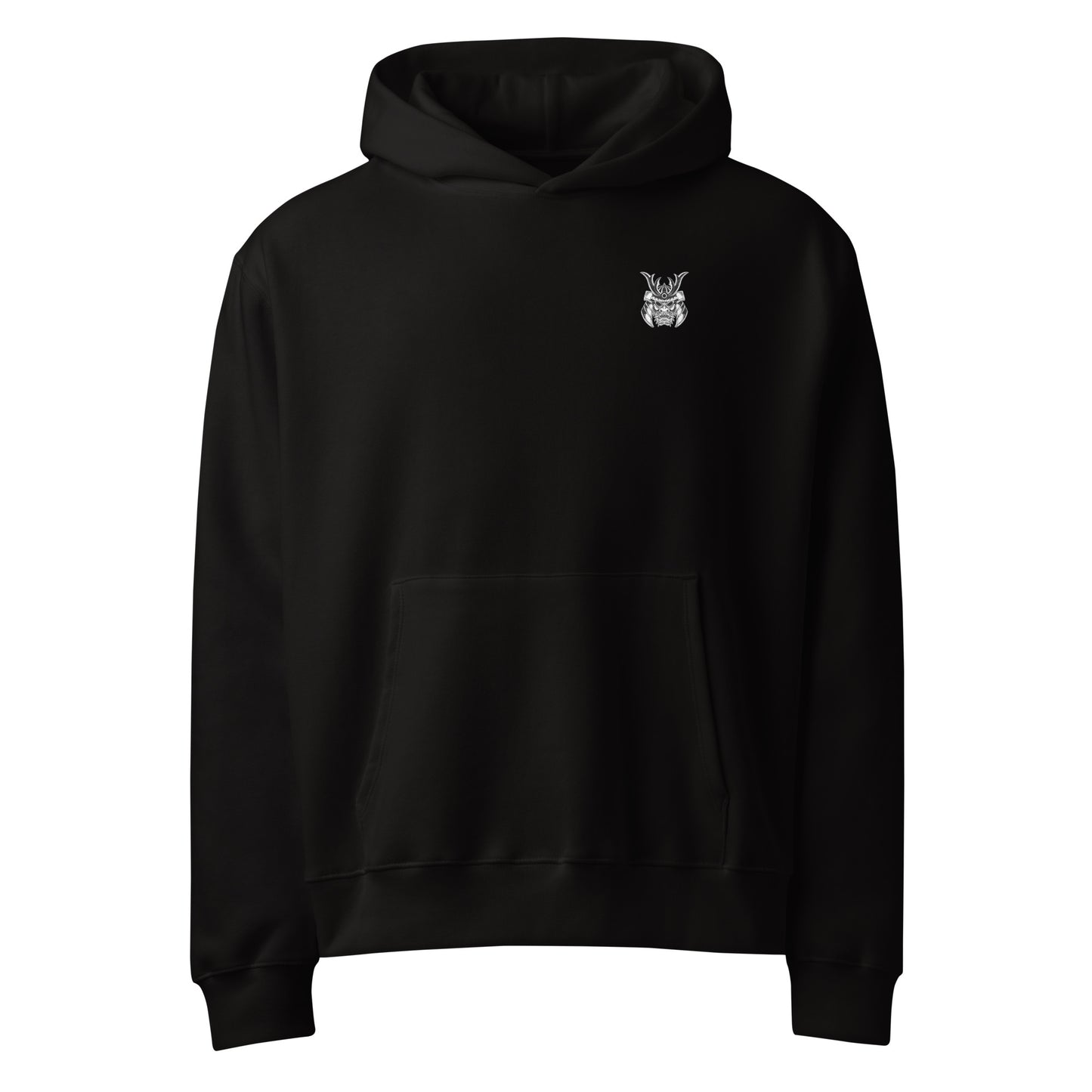 Oversized black hoodie with ambitious mindset quote