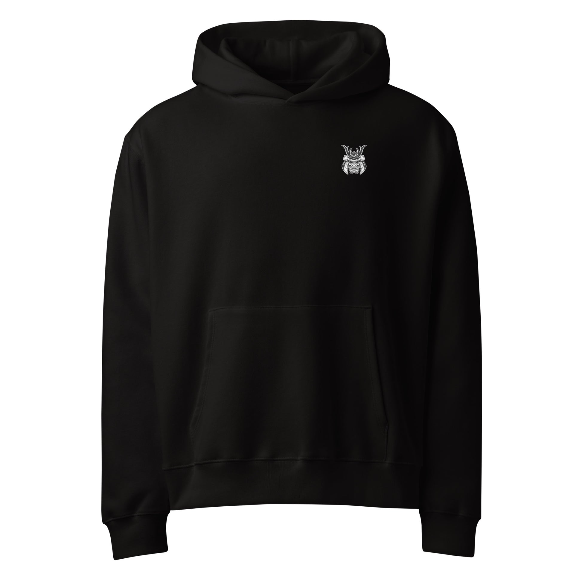 Oversized black hoodie with ambitious mindset quote