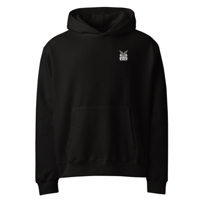 Oversized black hoodie with ambitious mindset quote