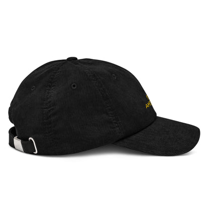black mindset hat with ambitious design